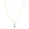 LC Lauren Conrad Gold Tone Pressed Flower Initial "L" Pendant Necklace -Fashion Women 6044914