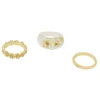 LC Lauren Conrad Gold Tone White Pressed Flower Ring Set 1 LC Lauren Conrad Gold Tone White Pressed Flower Ring Set -Fashion Women 6044918