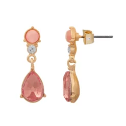 LC Lauren Conrad Gold Tone Simulated Crystal Teardrop Earrings