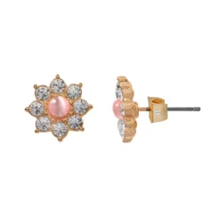 LC Lauren Conrad Gold Tone Cat Eye Simulated Crystal Stud Earrings