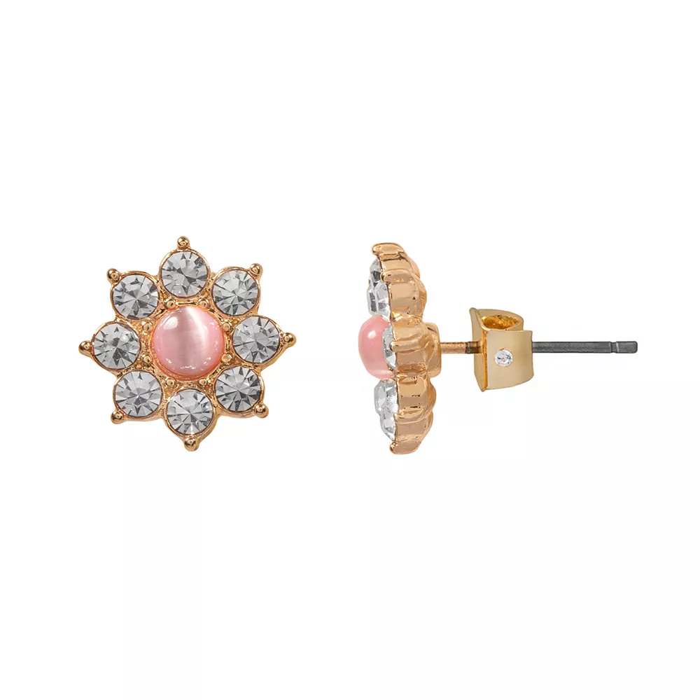 LC Lauren Conrad Gold Tone Cat Eye Simulated Crystal Stud Earrings 3 LC Lauren Conrad Gold Tone Cat Eye Simulated Crystal Stud Earrings