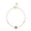 LC Lauren Conrad Gold Tone Cat Eye Simulated Crystal Flower Anklet -Fashion Women 6060220
