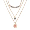 LC Lauren Conrad Gold Tone Cat Eye Simulated Crystal Layered Pendant Necklace -Fashion Women 6060232