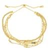 LC Lauren Conrad Gold Tone Crystal Multi-Chain "Mama" Adjustable Bracelet -Fashion Women 6073284