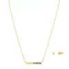 LC Lauren Conrad Gold Tone "Mama" Engraved Bar Necklace & Heart-Shaped Stud Earrings Set -Fashion Women 6073299