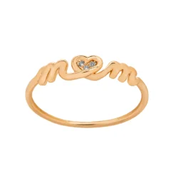 LC Lauren Conrad Gold Tone Cubic Zirconia "Mom" Heart Ring