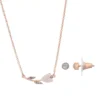 LC Lauren Conrad Rose Gold Tone Mother-of-Pearl & Crystal Tulip Necklace & Stud Earrings Set
