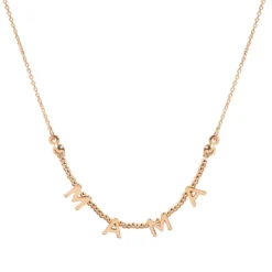 LC Lauren Conrad Gold Tone Beaded "Mama" Station Necklace