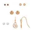 LC Lauren Conrad Gold Tone Simulated Pearl Shell Whimsy 5-Pair Earrings Set -Fashion Women 6094978