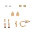 LC Lauren Conrad Gold Tone Simulated Pearl Sailboat Whimsy 5-Pair Earrings Set -Fashion Women 6094981