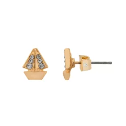 LC Lauren Conrad Gold Tone Crystal Sailboat Stud Earrings