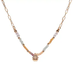 LC Lauren Conrad Gold Tone Crystal & Simulated Pearl Beaded Sailboat Necklace