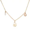 LC Lauren Conrad Gold Tone Simulated Pearl Shell Multi-Charm Necklace -Fashion Women 6095001
