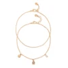 LC Lauren Conrad Gold Tone Crystal & Simulated Pearl Nautical Charm 2-Pack Anklets Set -Fashion Women 6095002