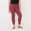 Plus Size LC Lauren Conrad Mid-Rise Leggings 1 Plus Size LC Lauren Conrad Mid-Rise Leggings -Fashion Women 6264662 Red Heather
